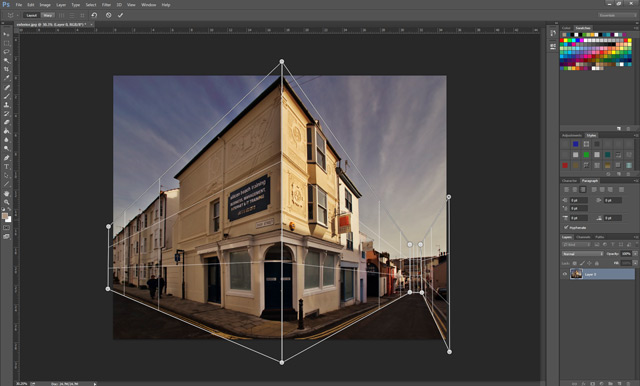 Как изменить перспективу изображения в фотошопе